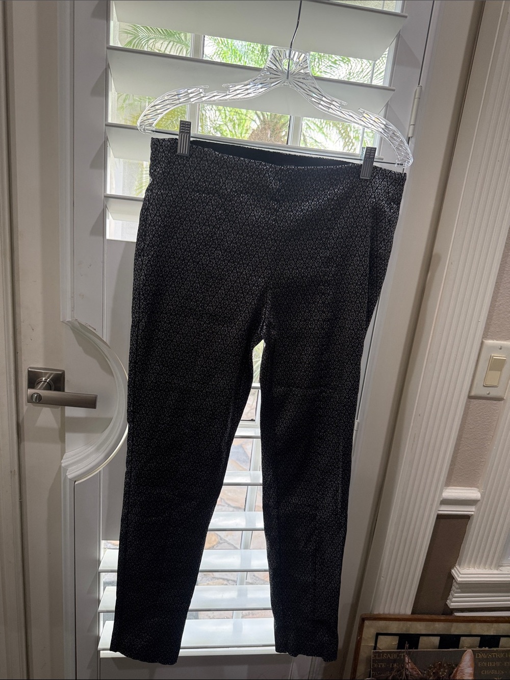 Alfani Black and Silver Skinny Pants